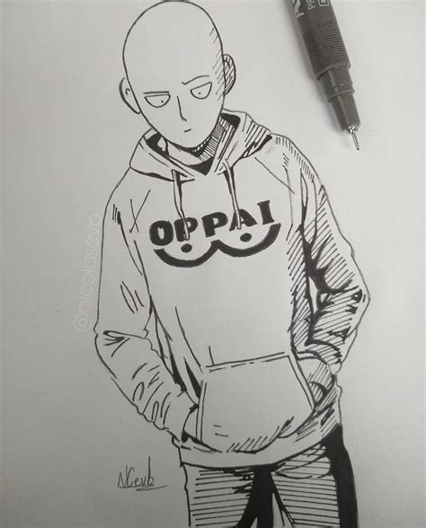 One Punch Man Sketch Drawing