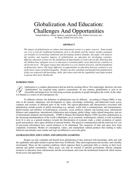 PDF Globalization And Education Challenges And Opportunities