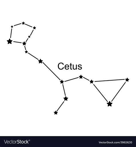 Constellation cetus on white background Royalty Free Vector