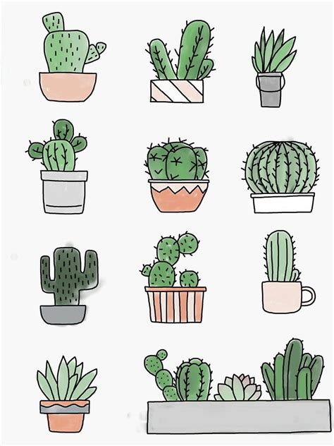 Free Prinable Cactus Stickers For Your Bullet Journal, Notebook or ...