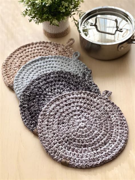 Crochet PATTERN Chunky Rustic Trivet Hot Pad Instant Etsy
