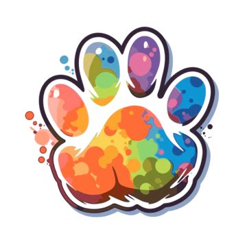 Colorful Paw Print Sticker PNG Transparent Images Free Download ...