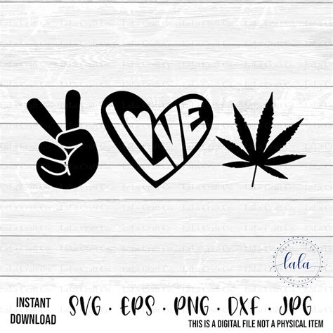 Peace Love Weed Svg