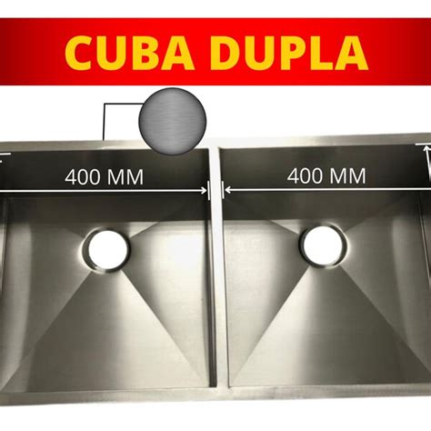 Cuba Dupla Inox Quadrada Gourmet Válvula 40x40 Cm Luxo Leroy Merlin