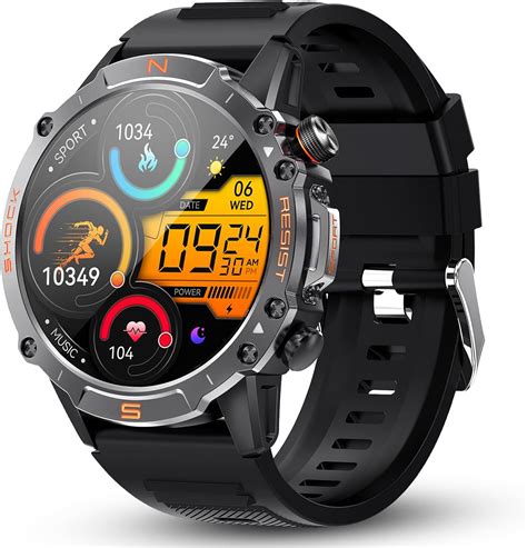 WalkerFit Smartwatch Herren mit Telefonfunktion 1 43 AMOLED Militär