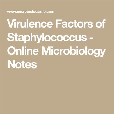 Virulence Factors Of Staphylococcus Online Microbiology Notes