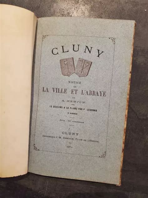 CLUNY SAÔNE ET LOIRE BOURGOGNE 1874 ville abbaye Penjon EUR 9 75