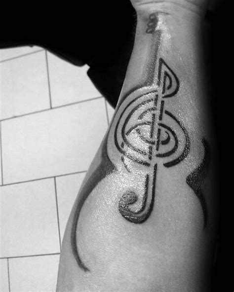 Treble Clef Tattoo Designs For Men Musical Ink Ideas