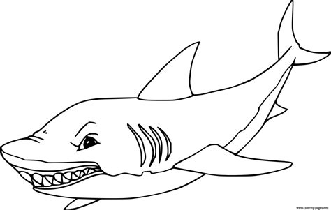 Simple Megalodon Shark Coloring page Printable