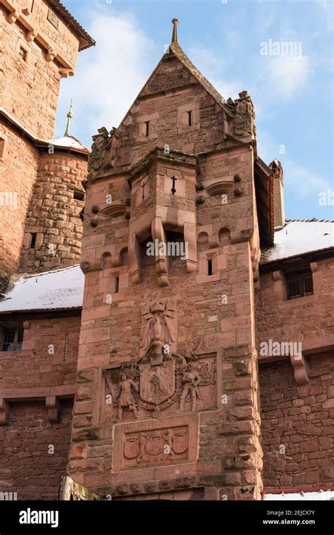 Detail Of The Entry Of The Haut Koenigsbourg Castle In Winter Alsace