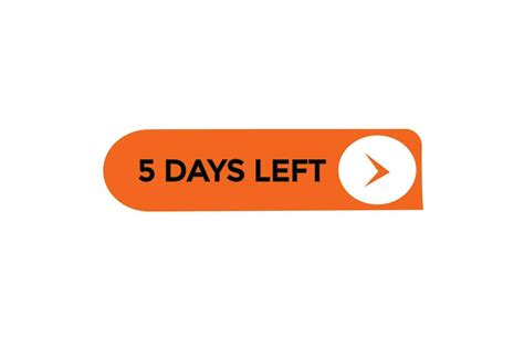 5 Days Left Countdown To Go One Time Template5 Day Countdown Left