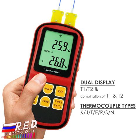 Buy Digital K J T E R S N Type Thermocouple Thermometer Dual Channel