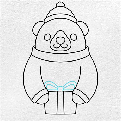 How to Draw a Christmas Polar Bear - HelloArtsy