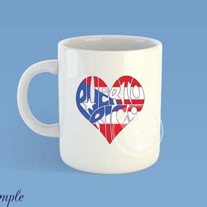 Puerto Rico Word Art With Flag Heart Shape Svg Cut File Sublimation