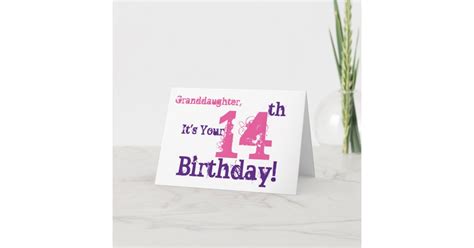 Granddaughters 14th Birthday In Purple Pink Card Zazzle