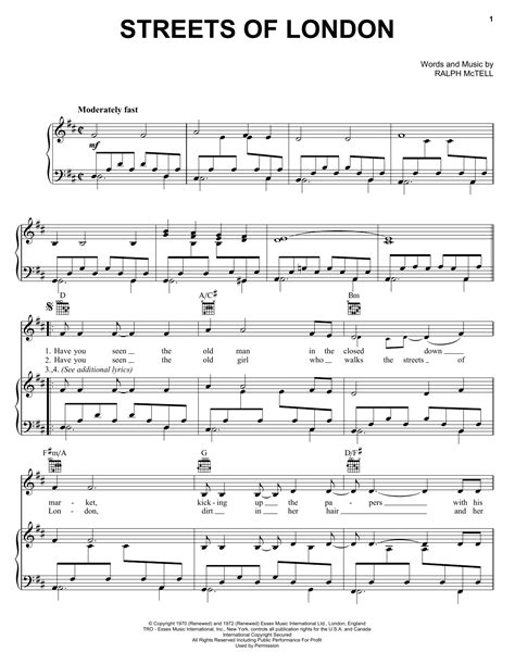 Streets Of London | Sheet Music Direct