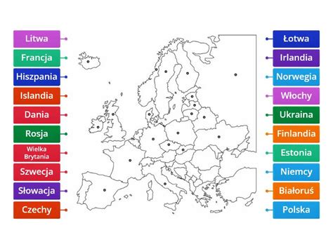 Mapa Europy Labelled Diagram