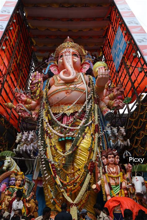 Image Of Sri Dwadashaditya Maha Ganapathi Idol In Khairatabad For