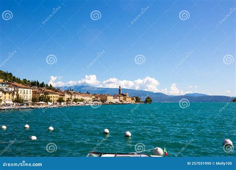 Salo On Lake Garda In Italy Blue Sky Stock Photo Image Of Church