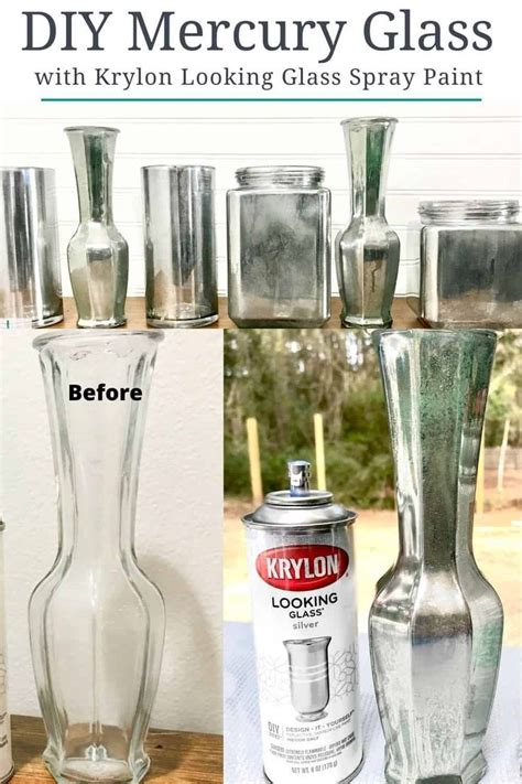 DIY Mercury Glass Vases With Krylon Looking Glass Spray Paint Looking