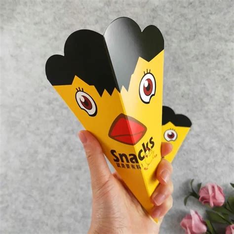 Custom Printed French Fries Crepes Holder Food Packaging Cone Shape