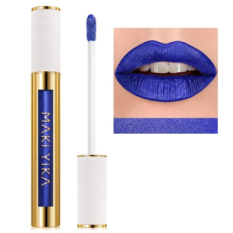 Amazon MAKI YIKA Blue Lipstick For Women Metallic Lipsticks