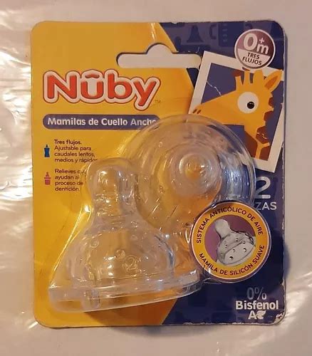 Mamilas Tetinas Nuby Con Cuello Ancho Tres Flujos Silicona Mercadolibre