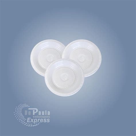 PRATO PLASTICO FUNDO 12CM BRANCO C 10 Depaulaexpress Br