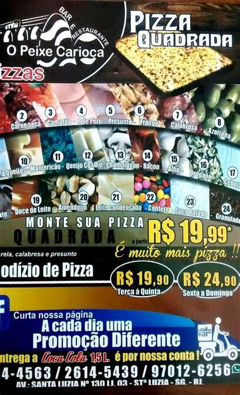 Menu Em O Peixe Carioca Pizzas Pizzaria São Gonçalo