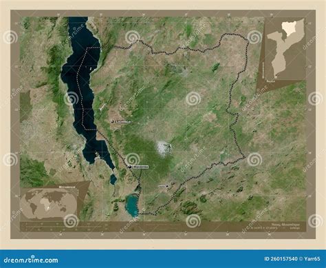 Nassa Mozambique High Res Satellite Labelled Points Of Cities Stock