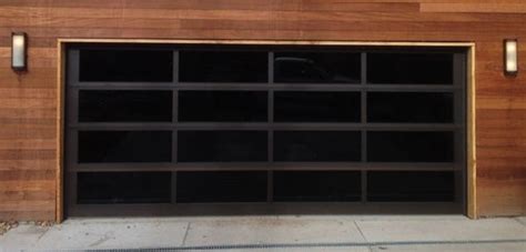 Contemporary Black Aluminum & Black Laminate (Privacy) Glass Garage Do ...