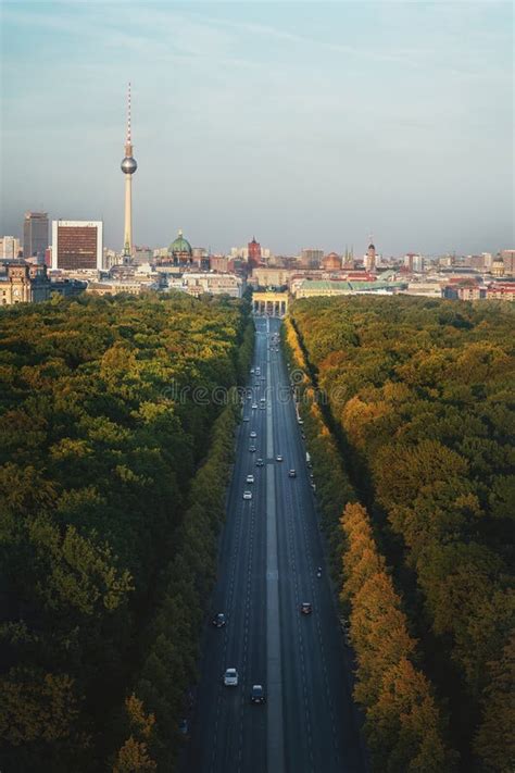 Aerial View Of Berlin Skyline With Tiergarten Park And Bundesstrasse 2