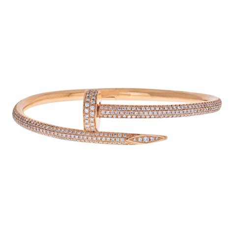 Cartier Cartier Juste Un Clou 18k Rose Gold All Diamond Pave Size 15