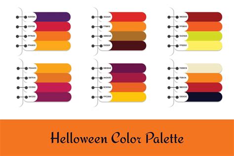 6 Different Halloween Color Palettes 13225469 Vector Art At Vecteezy