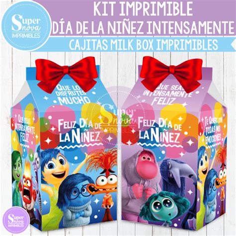 Kit Imprimible D A De La Ni Ez Intensamente Cajitas Milk Box