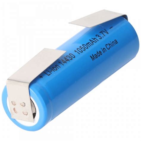 Li-ion Akku 14430 mit Lötfahnen U-Form 1050mAh 3,6V - 3,7V Lithium ...