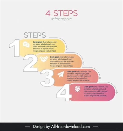 Steps Infographic Design Elements Flat Circles Arrows Vectors Graphic