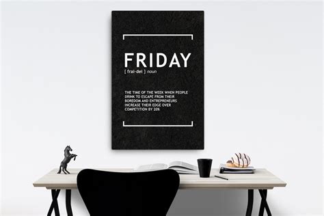 Friday Definition Wall Art Motivation Canvas Print Poster Etsy