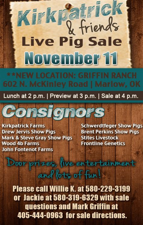 Kirkpatrick And Friends Pig Sale