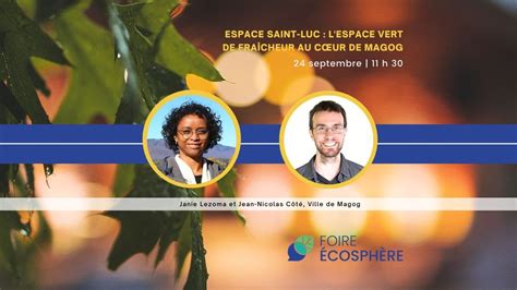 Conférence Espace Saint Luc l espace vert de fraîcheur au cœur de