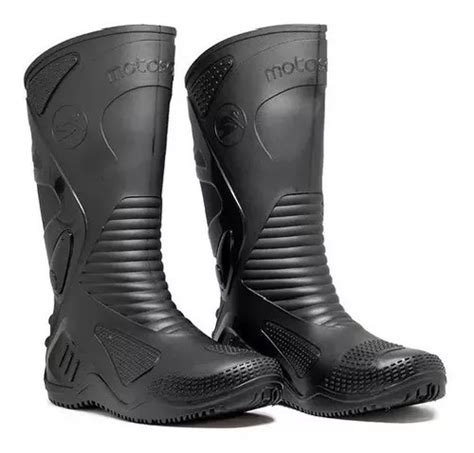 Bota De Pvc Cano Longo Preto Solado Preto C Forro Tam 40