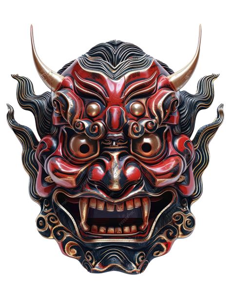 Premium Photo Isolated Realistic Yokai Mask On White Background