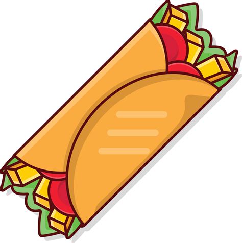 Shawarma Vector Illustration On A Transparent Background Premium