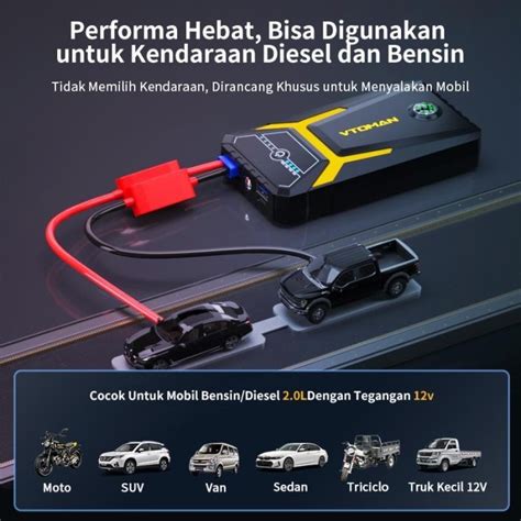 Promo Vtoman V3 Jump Starter Aki Mobil Motor Power Bank 6000mah Jumper