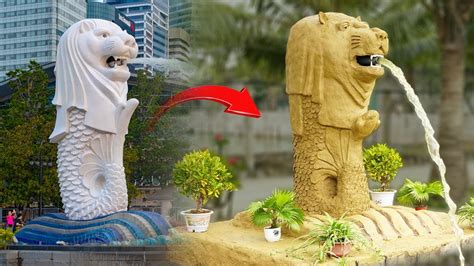 Merlion - Waterfall Fountain Outdoor - Sculpture With Clay | Modeling ...