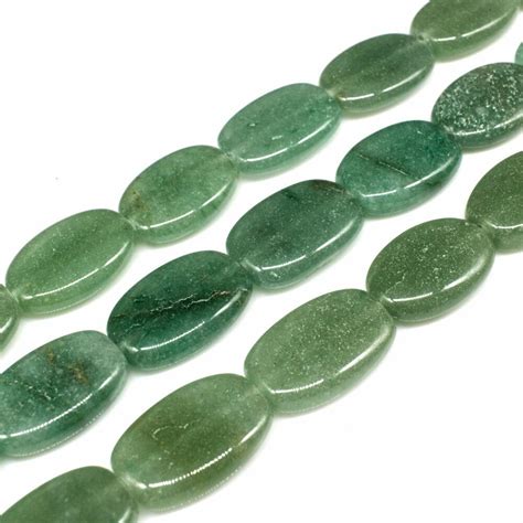 Green Aventurine Oval Beads 18mm 15 Inch