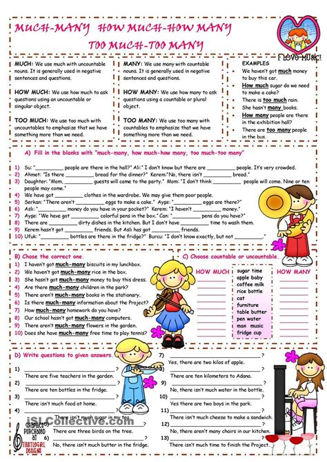 Much Many English Grammar Worksheets Teaching English Grammar Learn English