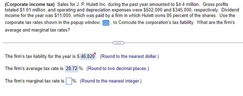 Solved Data Table Corporate Income Tax Sales For J P Chegg