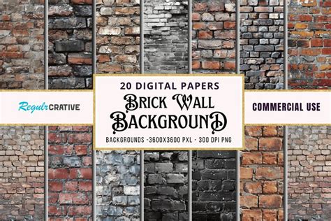 Brick Wall Digital Paper Bundle