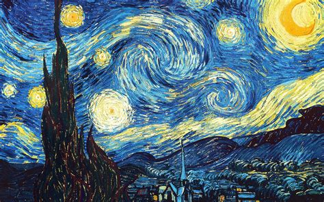 Van Gogh Starry Night Original Painting Wallpaper